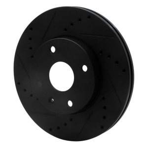 Chevrolet Epica Brake Rotor (1) - Front Left - R1 Concepts - Drilled & Slotted - Black - `04-`10